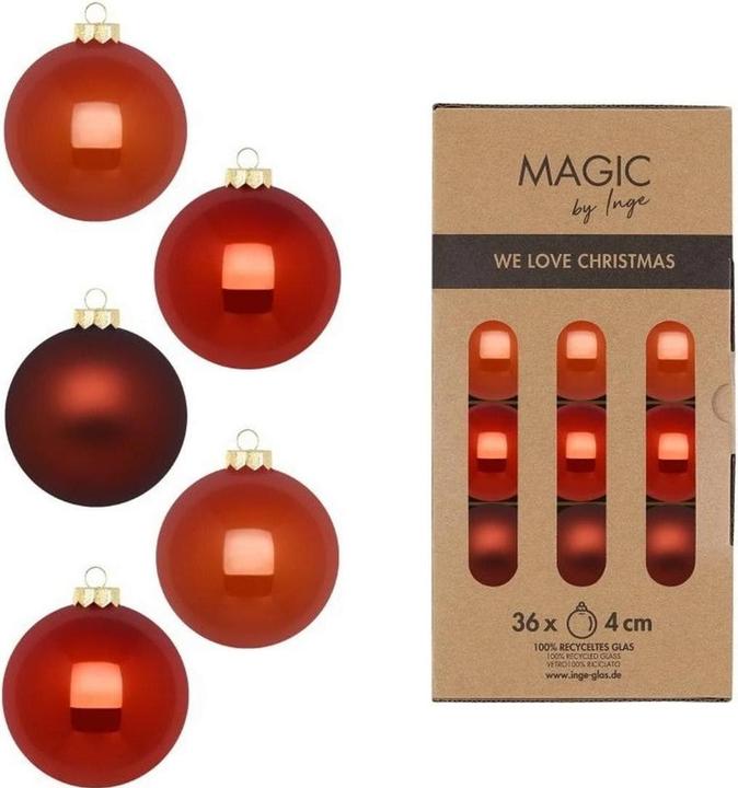 Inge’s Glas Christmas Decor Weihnachtskugel Warm Terracotta 36 Stück, Terracotta (36 -teilig)