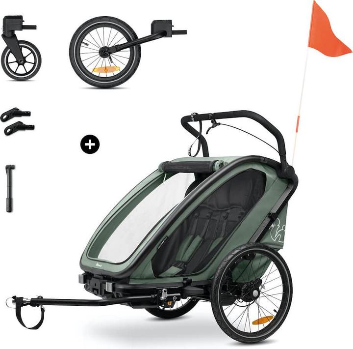 Produktbild Hauck 3in1 Fahrradanhänger Bike N Walk Duo für
