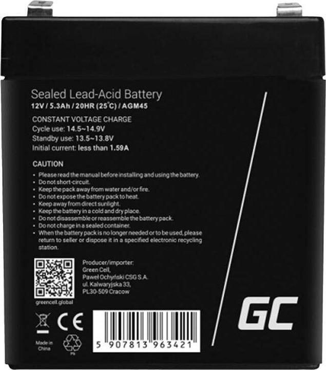 Immagine prodotto GreenCell AGM45 (12 V, 5.30 Ah)