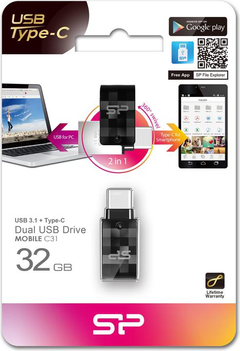 Immagine prodotto Silicon Power Mobile C31 (32 GB, USB-A, USB-C)