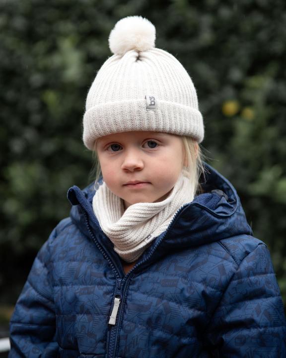 Actual product image Baby's only Hat with cool pompom, ecru