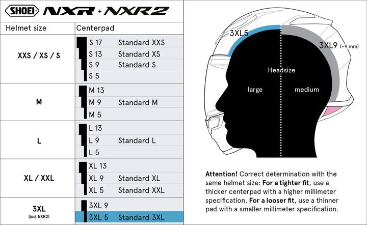 Image du produit Shoei Coussinet central NXR M 5mm