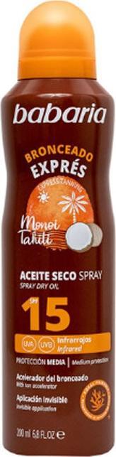 Babaria Express Tanning Spray Dry Oil SPF15 200ml (Sonnenspray, SPF 15, 200 ml)