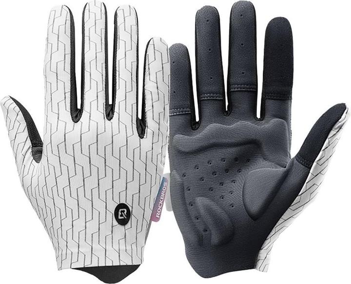 Rockbros sports gloves full spring-summer size L - white and black (L)