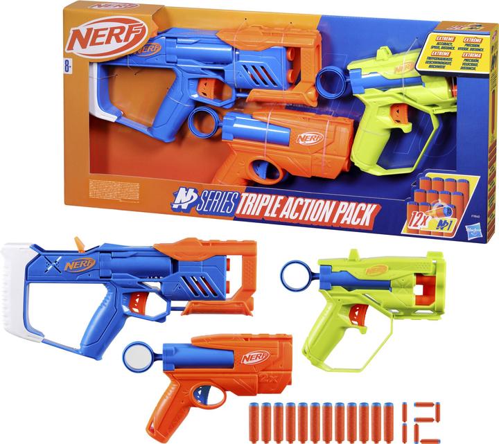 Actual product image Hasbro NERF N-Series Triple Action Pack