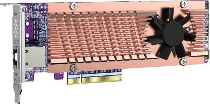 Image du produit QNAP Carte QM2 series 2xPCIe 2280 slots M.2 SSD PCIe Gen4x8 2xAQC113C 10GbE NBASE-T port