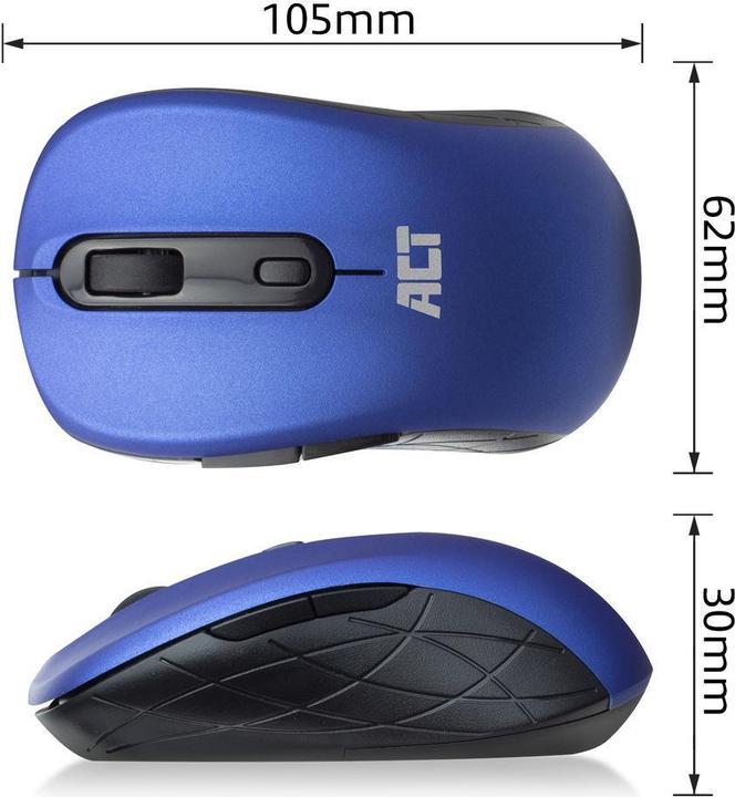 Image du produit Souris sans fil, USB nano récepteur, 1600 dpi, bleu (Sans fil)
