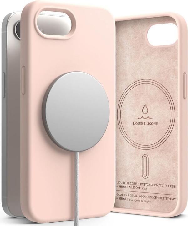 Actual product image Ringke Silicone Magsafe iPhone 16e Case - Pink (Apple iPhone 16e)