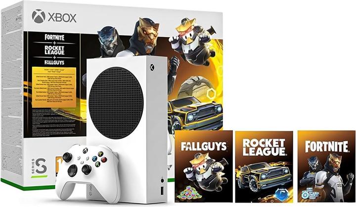 Produktbild Microsoft Xbox Series S mit kostenlosen Inhalten + digitale Währung für Fortnite, Rocket League und Fall Guys