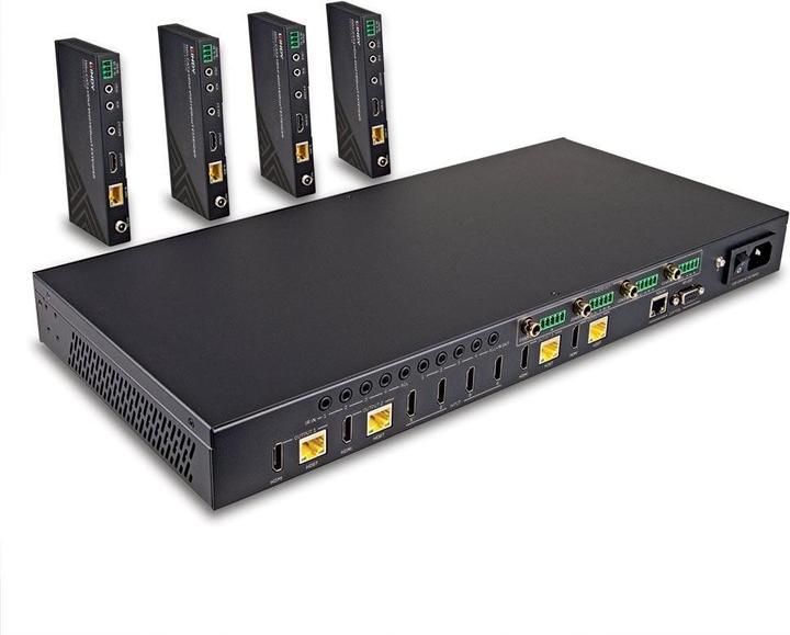 Image du produit Lindy Kit extender matrice HDMI 4K60 HDBaseT 150m cat.6 4x4 avec émetteur HDBaseT et 4 récepteurs