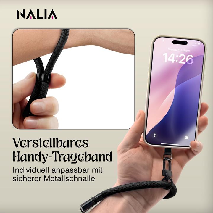 Actual product image Nalia Wristy Lanyard Handykette – Universal Trageband für Smartphones – Verstellbar, Soft & Elastisch
