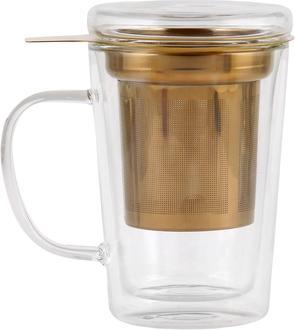 Actual product image Vialli Design Amo doppelwandiges Glas mit Stahl-Sieb, 300 ml