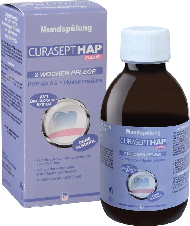 Produktbild Curasept HAP020 PVP-VA 0,20 + Hyaluron Mundspülung, 200 ml FLA (200 ml, Mundspülung)