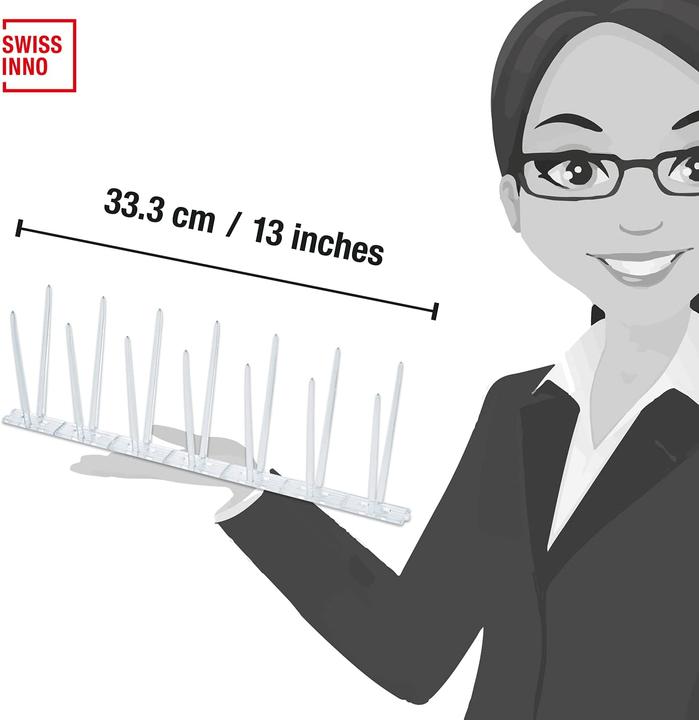 Produktbild Swissinno Taubenabwehrspikes transparentes Polycarbonat 300cm inkl. Silikonkleber