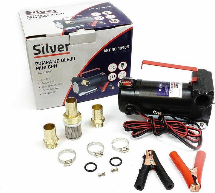 Actual product image Silver Pompa Olejowa 12v