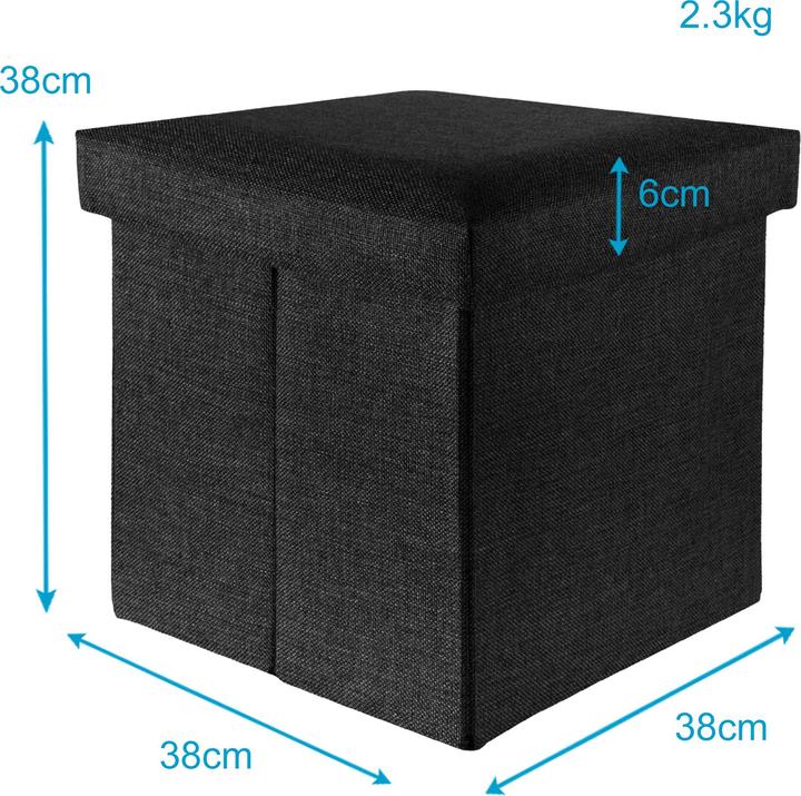 Produktbild Intirilife Sitzwürfel DIAMANT SCHWARZ