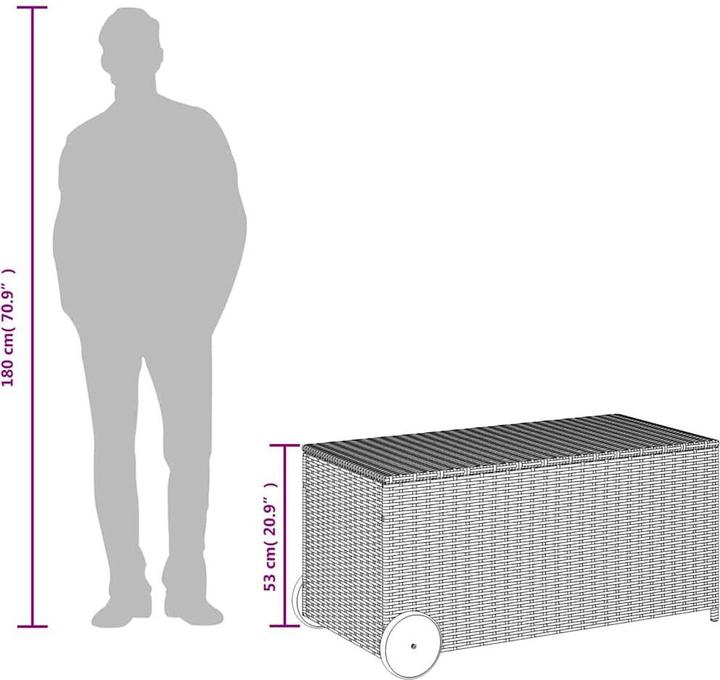 Produktbild VidaXL Gartentruhe mit Rollen 190L