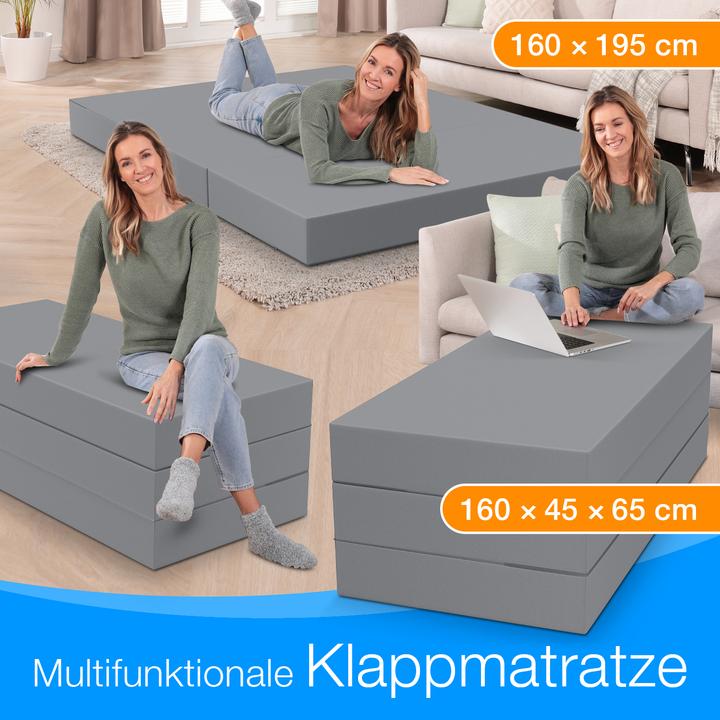 Image du produit Bestschlaf Klappmatratze, 3-teilige Faltmatratze, Reisebett, Gästematratze (160 x 195 cm, Noyau de mousse)