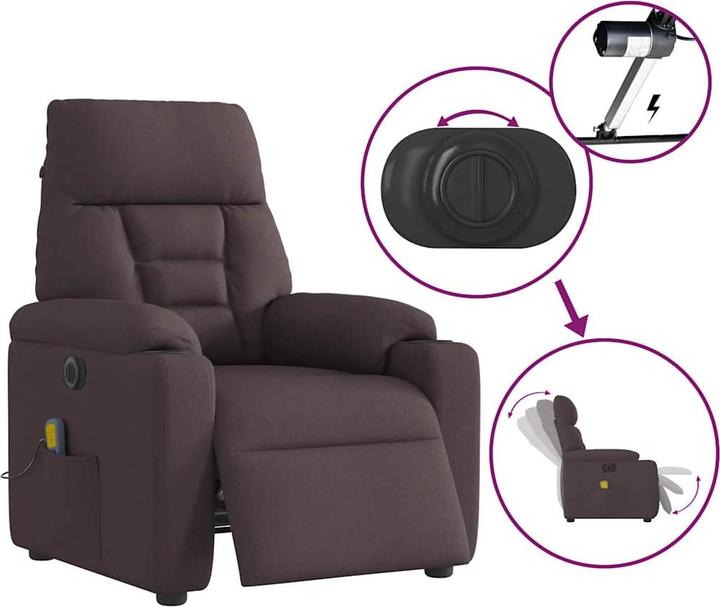 Produktbild VidaXL Massagesessel Elektrisch Dunkelbraun Stoff