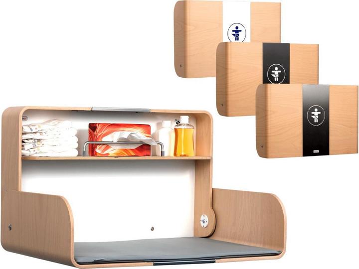 Produktbild Timkid Wickeltisch Holz/Edelstahl Quer Buche
