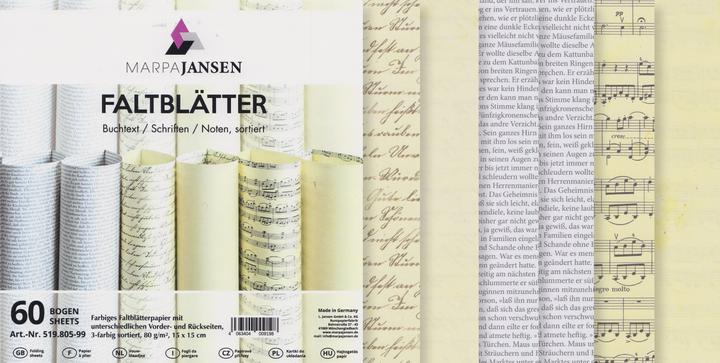 Produktbild MarpaJansen Faltblätter "Text und Noten", 15 x 15 cm, 60 Blatt (80 g/m², 60 x)