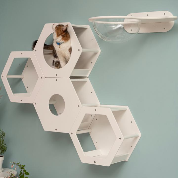 Produktbild Wowhelperco Kletterwand für Katzen 8-teilig (Weiss)