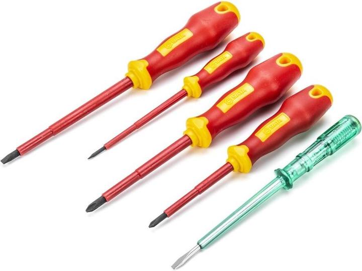 SATA 5 Tlg. Schraubendreher Set isoliert (Kruisgleuf, Gleuf)