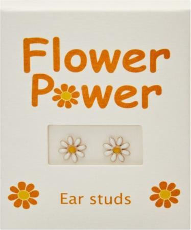 Image du produit HCA Clou d'oreille - Flower Power,Blanc.607397 (Acier inoxydable)