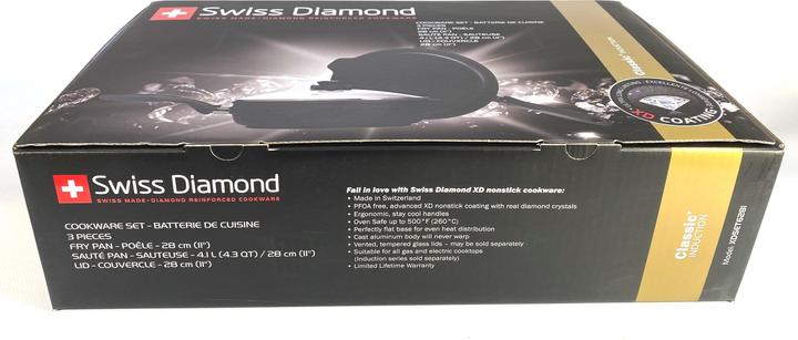 Actual product image Swiss Diamond 3-piece frying pan set CLASSIC XD Black (Frying pan, Aluminium)