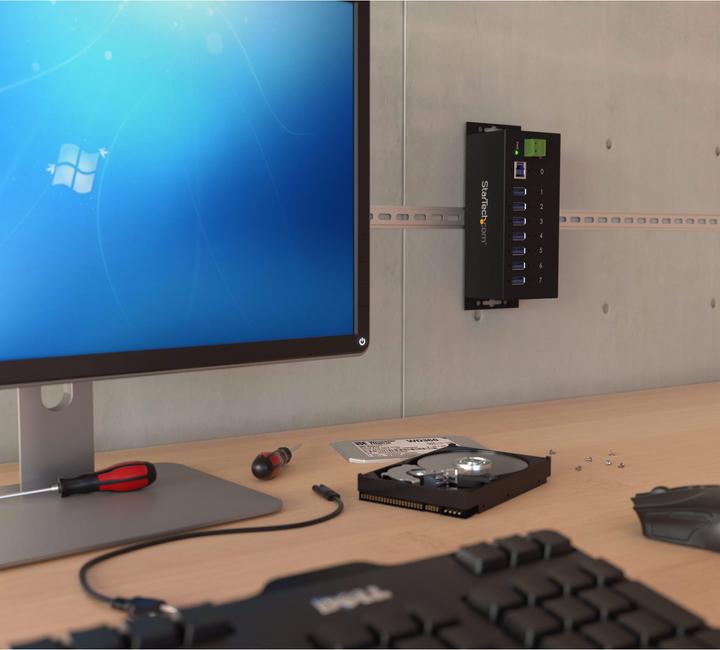 Image du produit StarTech Montage sur rail industriel (USB-B, 7 Ports)