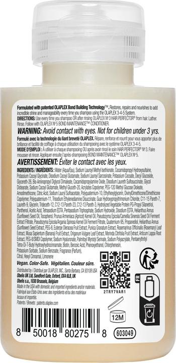 Nutritional values and ingredients Olaplex No.4 Bond Maintenance Shampoo 100ml (100 ml, Liquid shampoo)