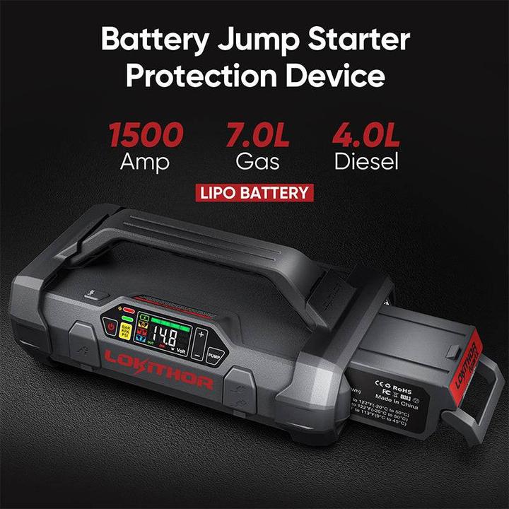 Produktbild Lokithor ApartX Starthilfegerät mit Kompressor LED & Powerbank (Ohne Batterie) (4000 A)