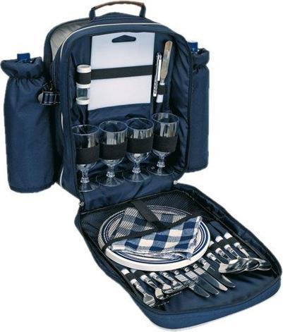 Produktbild EBuyGB Picknicktasche inkl. Geschirr und Besteck, Blau