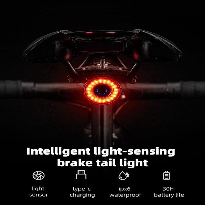 Image du produit Rockbros Lampe de vélo arrière Q3 avec système d'arrêt intelligent - noir