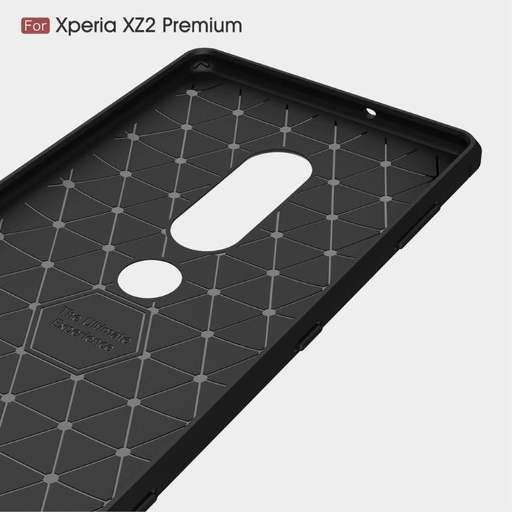 Actual product image König Design Case Mobile Protection for Sony Xperia XZ2 Premium Case Cover Bumper Carbon Blue (Sony Xperia XZ2 Premium)