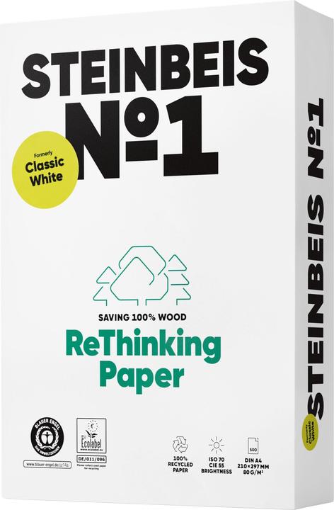 Image du produit Steinbeis Recyclage du papier universel ClassicWhite (80 g/m², 500 x, A4)
