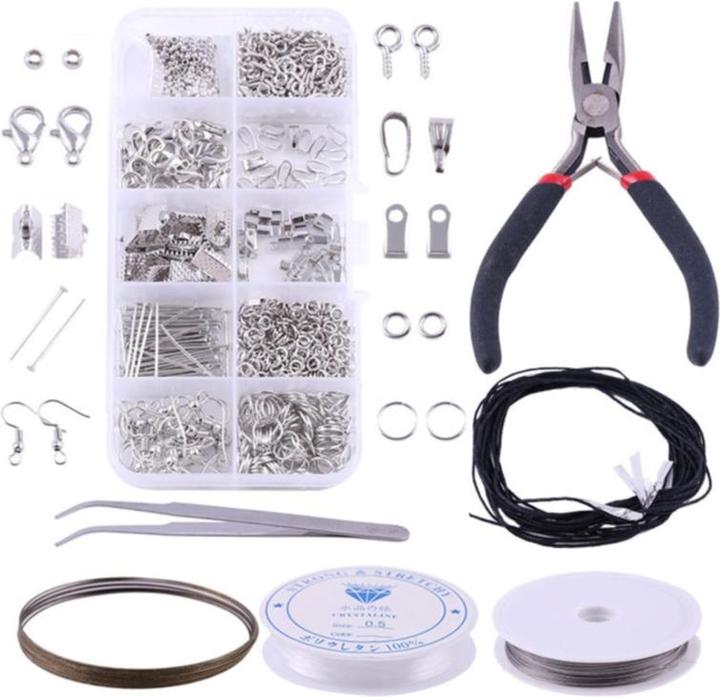 Produktbild I Am Creative Schmuck Herstellungs / Reparatur Kit inkl. Verschlüsse (600 Stück) für Ohrringe + Ketten