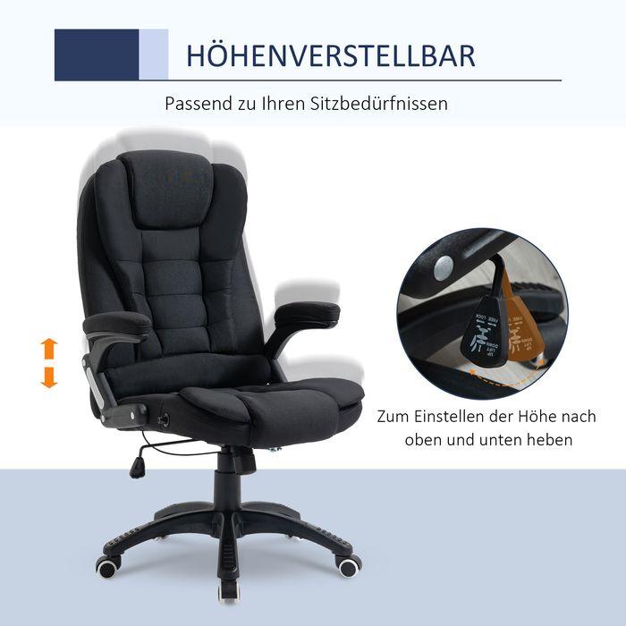 Produktbild Swisshandel24 Bürostuhl ergonomisch Schaumstoff PP-Kunststoff leinenartiges Polyester Schwarz