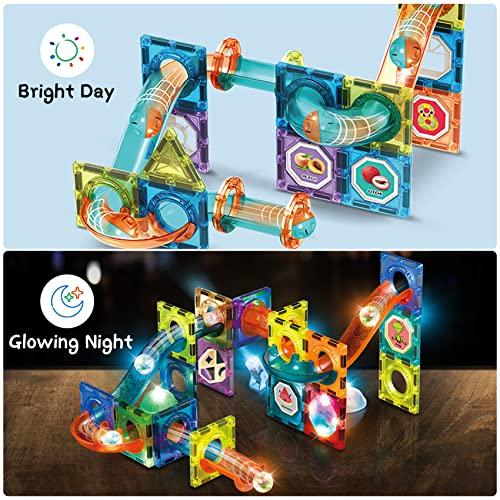 Produktbild Activity Board Magnetische Bauklötze, 75 Stück STEM Bauziegel magnetische Blöcke Murmelbahn Bauklötze