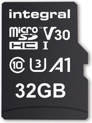 Image du produit INMSDH32G-100V30 MICRO SD CARD MICROSDHC UHS-1 U3 CL10 V30 UP TO 100MBS READ 30MBS WRITE MicroSD (32 Go, microSD, U3, UHS-I)