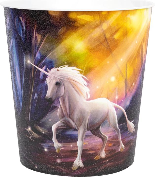 Produktbild Idena 10842 - Papierkorb Kinder, Einhorn Motiv, 9 Liter Fassungsvermögen, aus PP, Mülleimer für Kind (9 l)