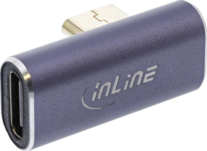 Productafbeelding InLine ® USB4 adapter, USB type-C stekker/aansluiting verticaal haaks rechts/links, aluminium, grijs (USB Type-C, 24 cm)