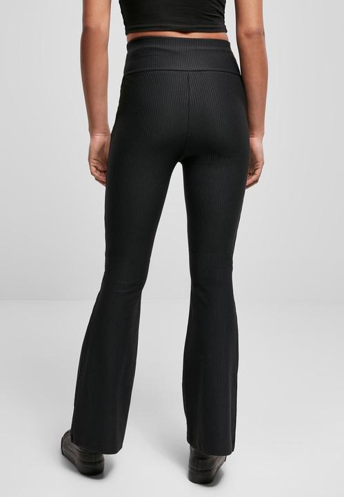 Actual product image Urban Classics Ladies High Waist Rib Boot Cut Leggings (XS)