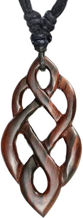 Immagine prodotto Star Piercing Collana nera con ciondolo tribale e ornamento lungo in legno di Narra (Organico, senza ottone)