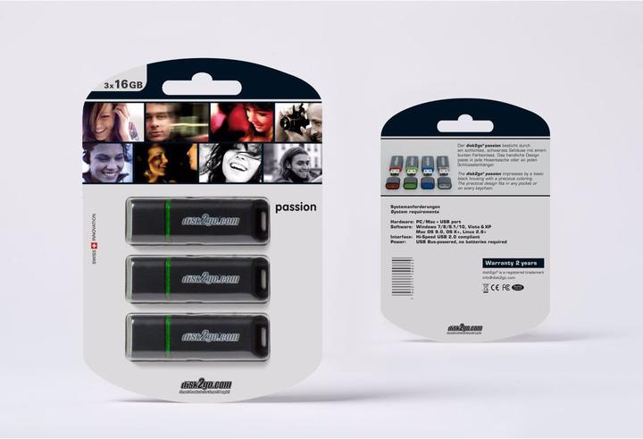 Image du produit Disk2go Passion 2.0 3-Pack (16 Go, USB-A)