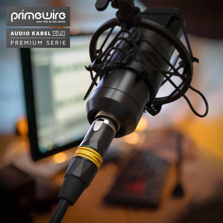 Actual product image Primewire XLR audio cable, XLR male to XLR female, NF audio cable, OFC copper, shielded, flexible (3 m, XLR)
