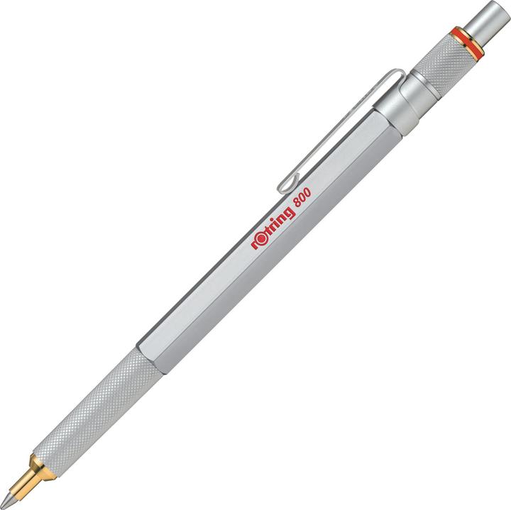 Produktbild Rotring Kugelschreiber 800 Silber, M-Schwarz Geschenkbox (Silber, Rot, 1 x)