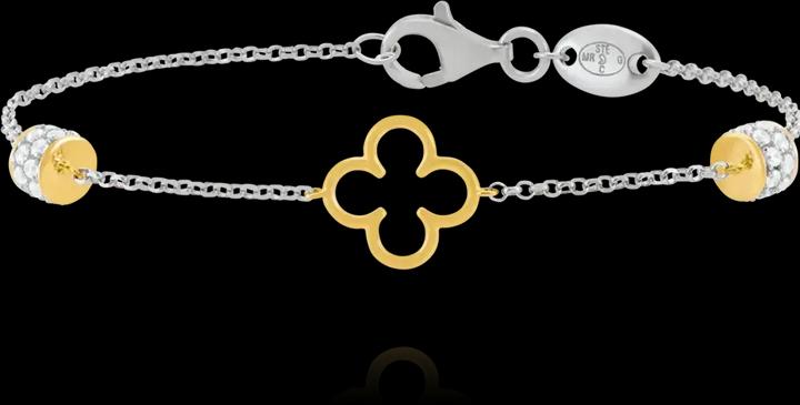Charles Garnier Zweifarbiges Silberarmband, Zirkoniumoxid (20.50 cm, 925er Silber)