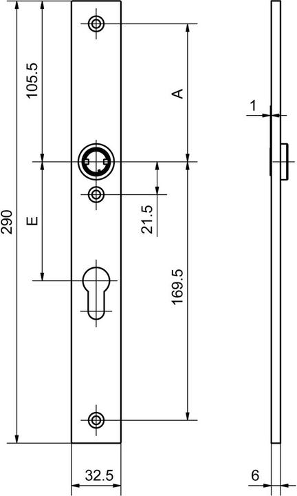 Image du produit Glutz 52193 HF 50661 RZ 94 ga ER mat (Poignée de porte)