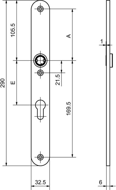 Actual product image Glutz Door handle half set Oslo 5059/52197 (Door handle)